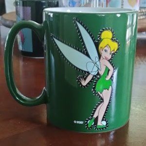 Disney Store Tinkerbell Dark/Forest Green Coffee Tea Mug Cup 16 oz Large
